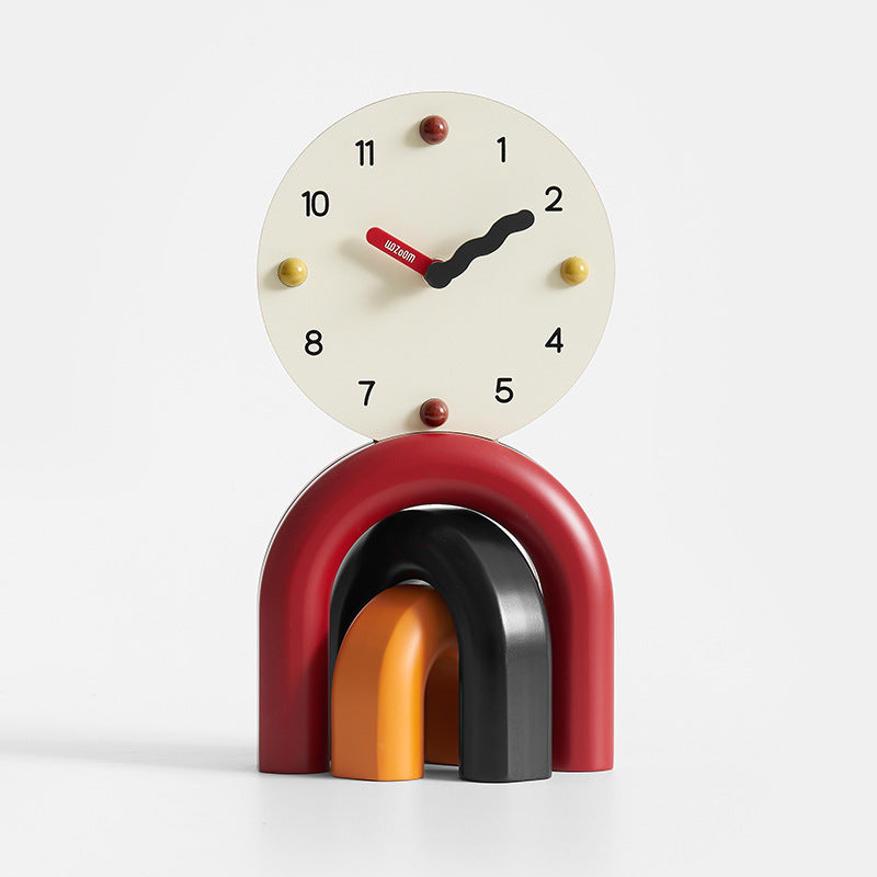 Arch of Time Clock - Modern Rainbow Desk Clock