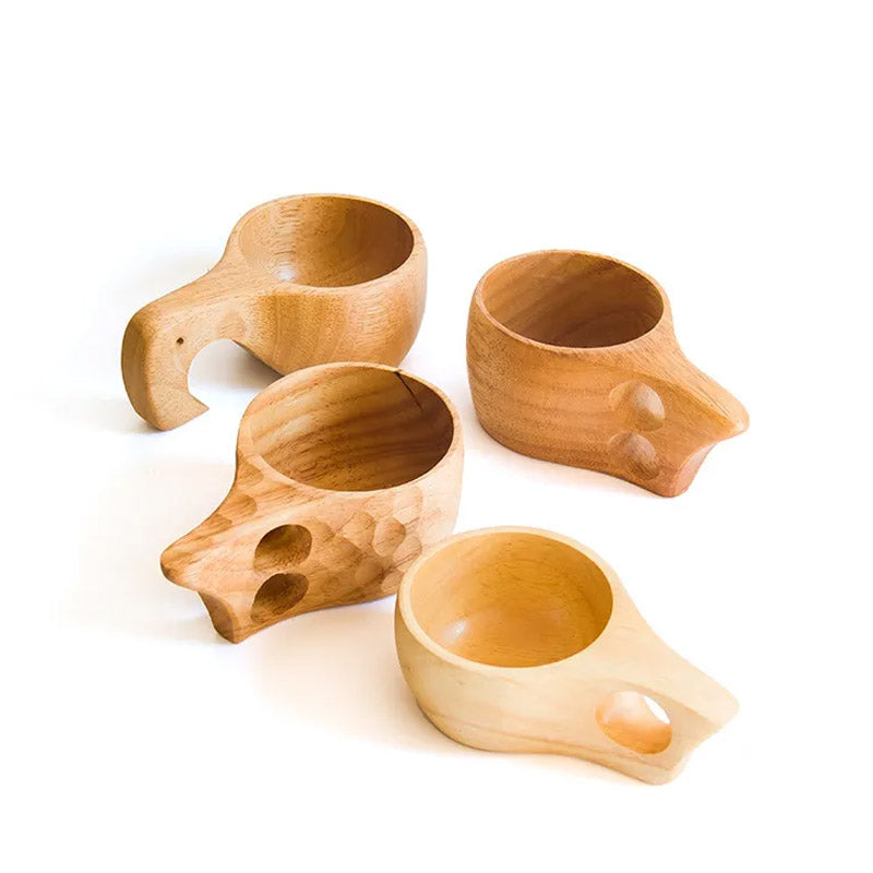 Classic Rubberwood Mug with Unique Wood Grain