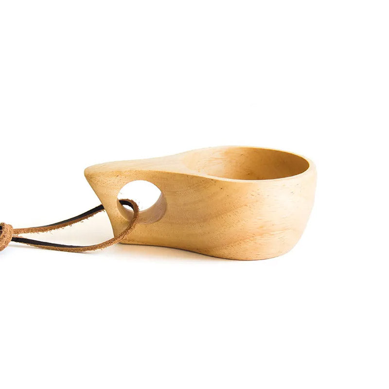 Classic Rubberwood Mug with Unique Wood Grain
