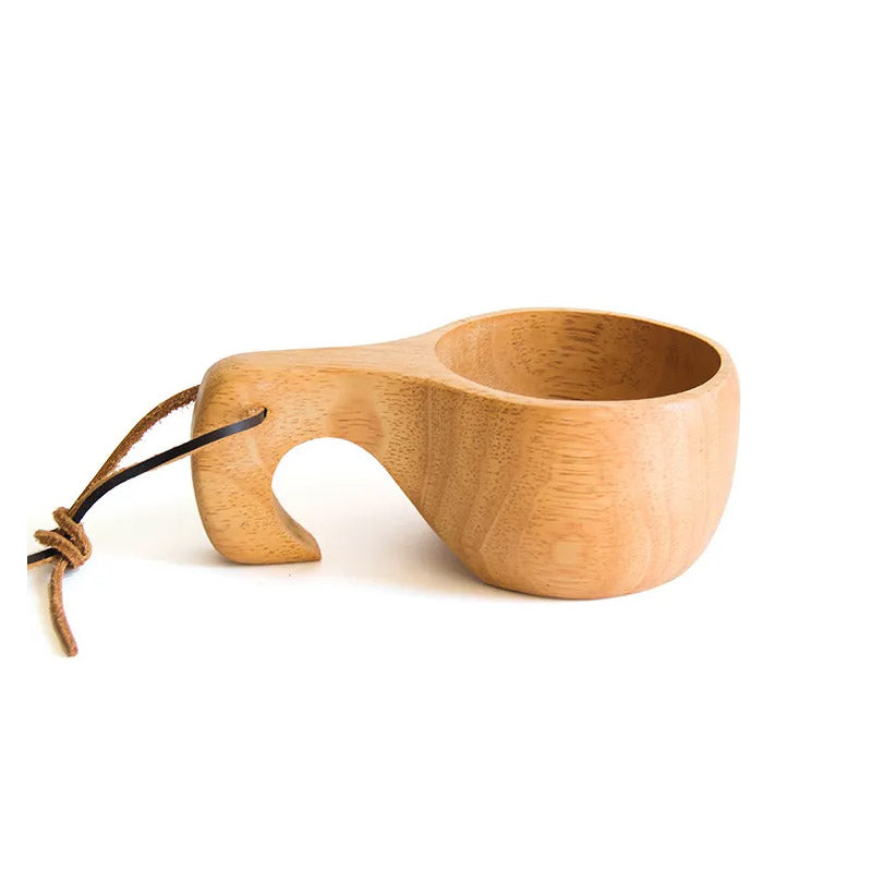 Classic Rubberwood Mug with Unique Wood Grain