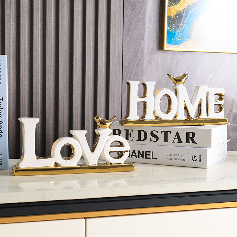 Modern Minimalist Love & Home Decorative Figurine – Stylish Gift for Housewarming & Wedding Decor