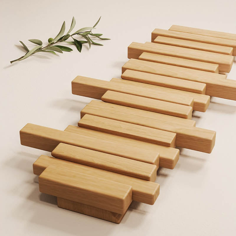 Modern Piano Key Wooden Wall Hook Rack – Decorative Beech Wood Coat Hanger with Retractable Hooks