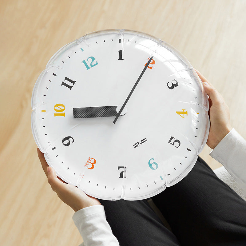 Bubble Dial Wall Clock – Minimalist Transparent Design with Vibrant Accents