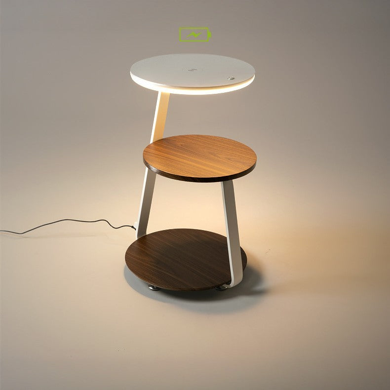 Modern LED Side Table with Wireless Charging – Smart Minimalist Nightstand for Bedroom & Living Room