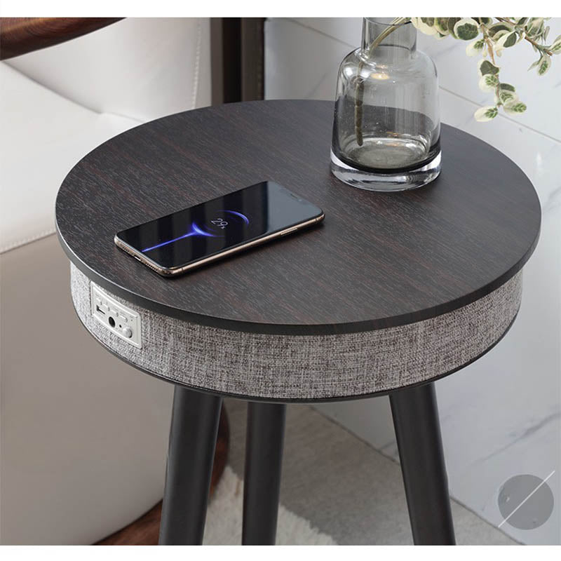 Smart Wireless Charging Side Table with Bluetooth Speaker – Modern Nightstand for Living Room & Bedroom