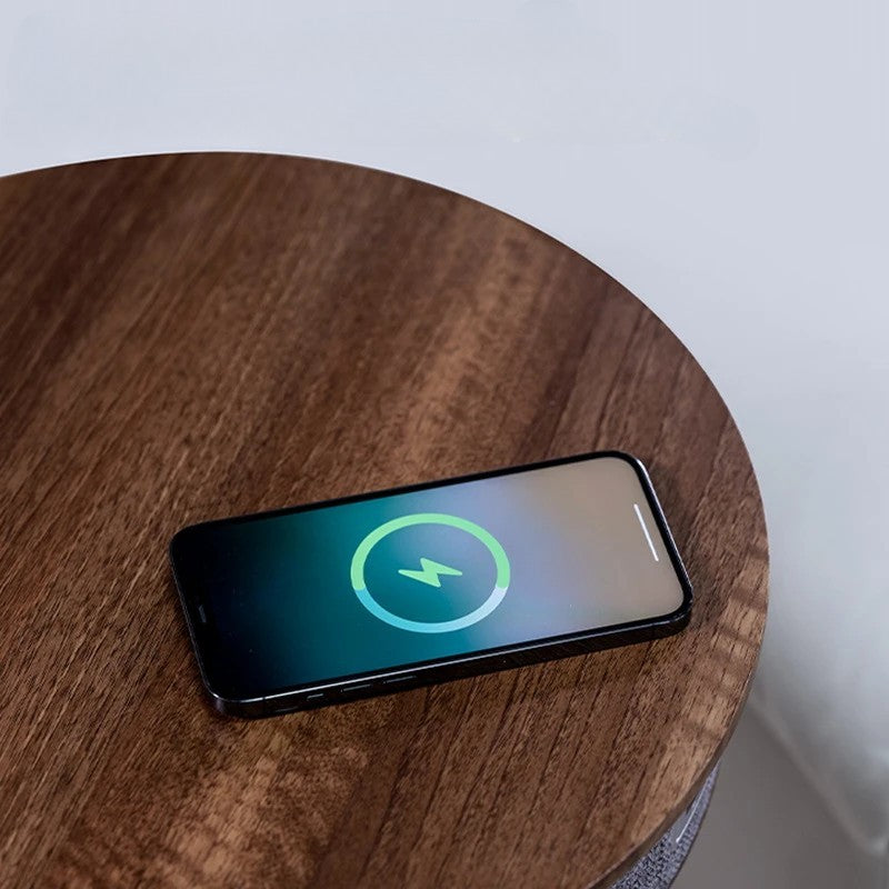 Smart Wireless Charging Side Table with Bluetooth Speaker – Modern Nightstand for Living Room & Bedroom