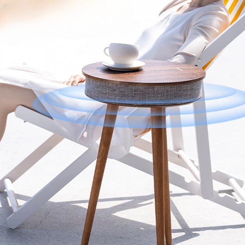 Smart Wireless Charging Side Table with Bluetooth Speaker – Modern Nightstand for Living Room & Bedroom