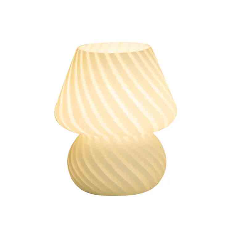 Dimmable Swirl Glass Lamp with USB Connectivity