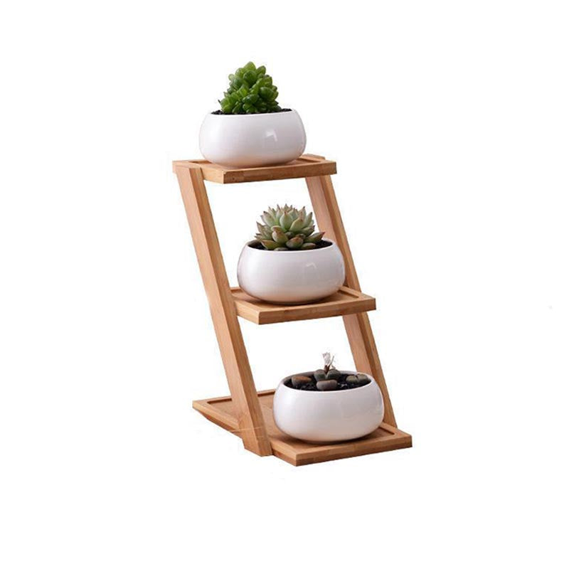 Wild Wood Planter Pots with Bamboo Stand - Pots & Planters - Luxus Heim