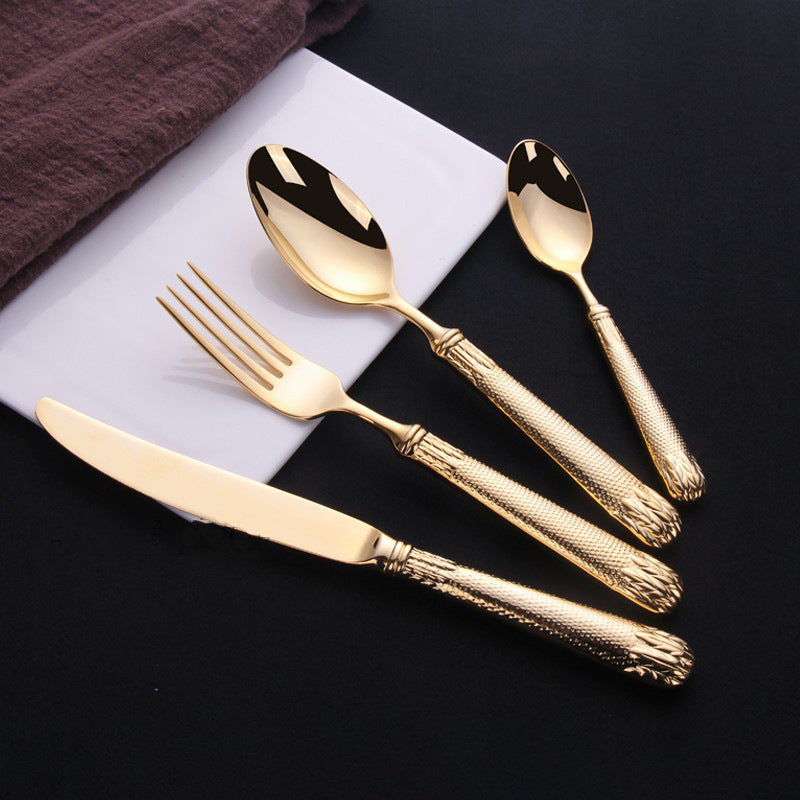 Luxury Rugged Gold Cutlery Set - Cutlery Sets - Luxus Heim