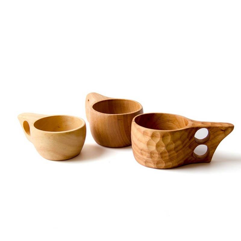 Classic Rubberwood Mug with Unique Wood Grain