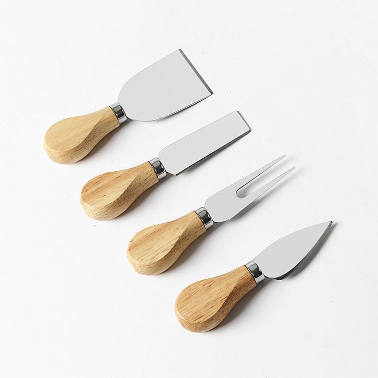 Petite Wooden Handle Cheese Knives Set