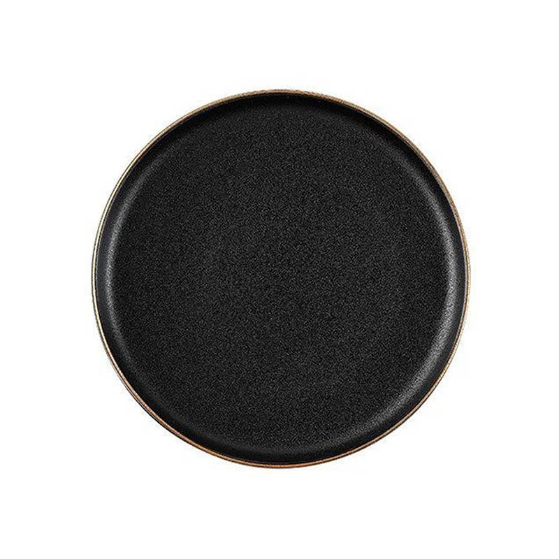 Phenom Black Frosted Plate - Plates - Luxus Heim