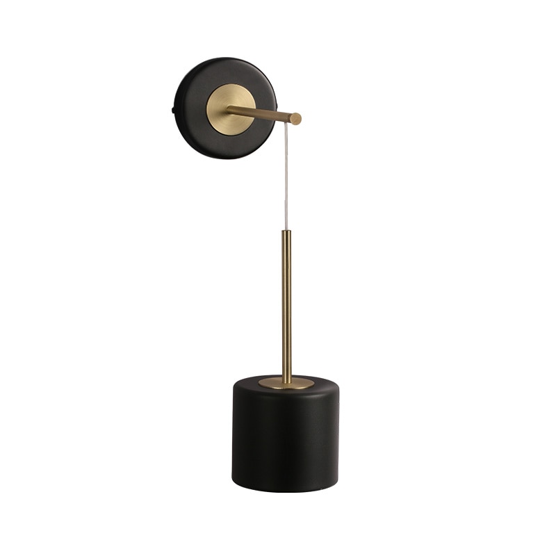 Lustra Calibre Suspended Wall Lamp with its polished iron finish and built-in LED lighting in a contemporary setting.