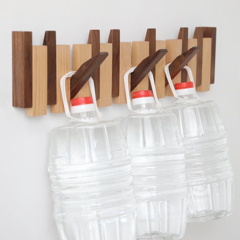 Coat Rack with Wood Strips with Secure Magnetic Clasps - Luxus Heim