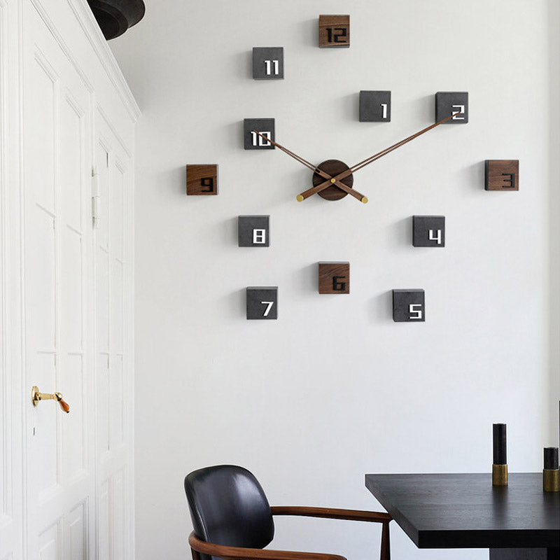 Time Blocks Wall Clock – Modern Customizable Art for Your Space