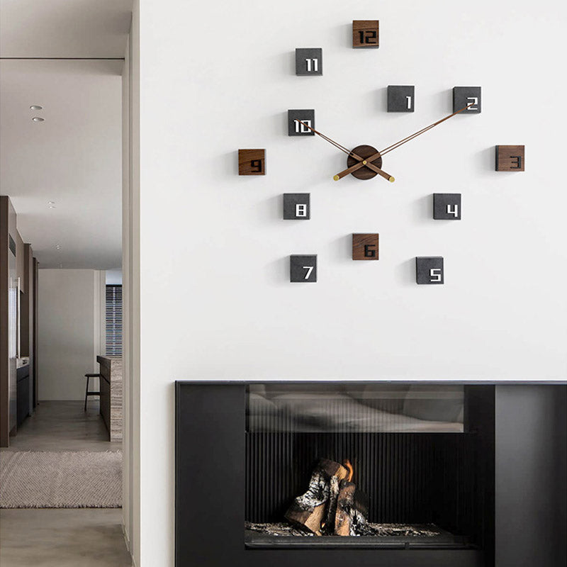 Time Blocks Wall Clock – Modern Customizable Art for Your Space