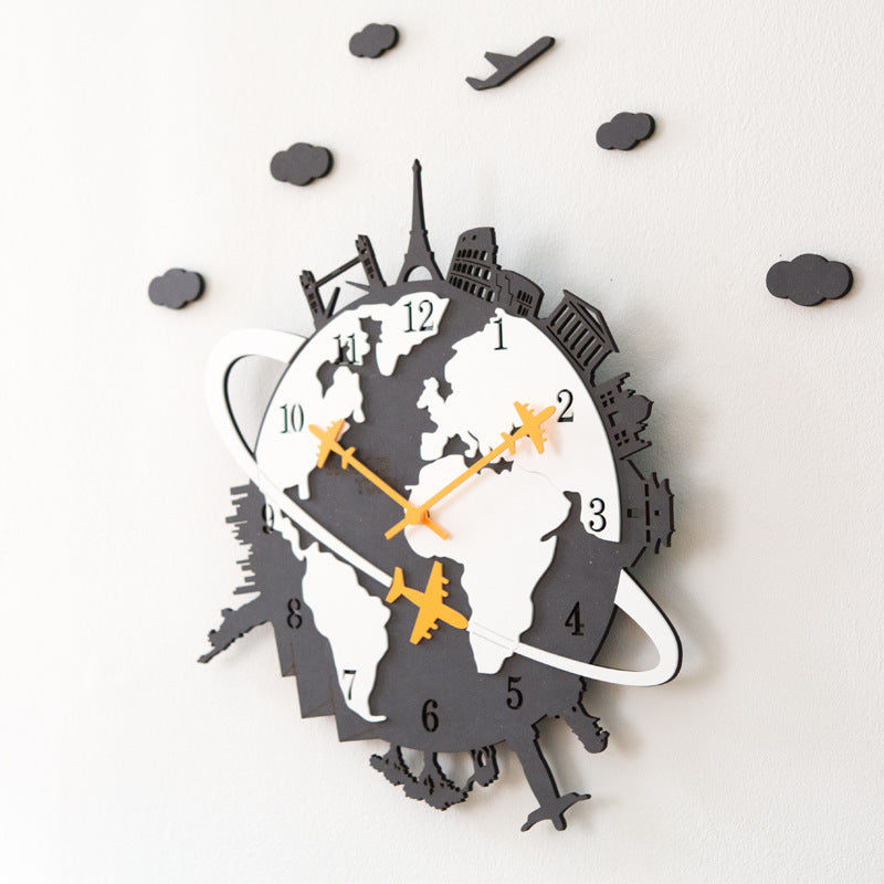 World Explorer Wall Clock – Travel-Themed Timepiece for Wanderlust Lovers