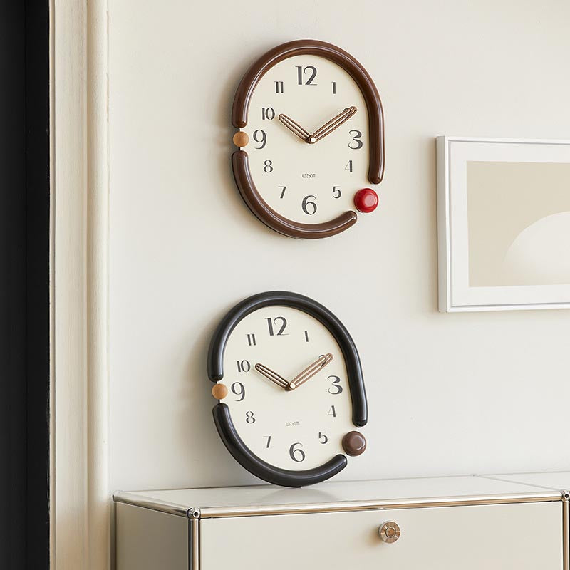 Artistic 'Time in a Twist' wall clock with a twisted frame design for a modern interior.