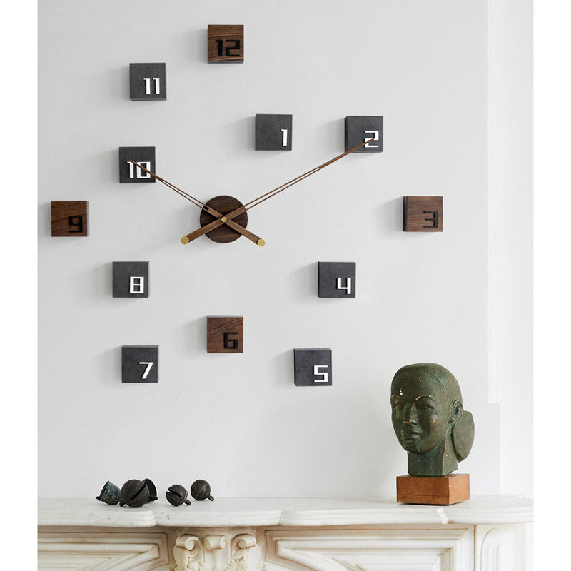 Time Blocks Wall Clock – Modern Customizable Art for Your Space