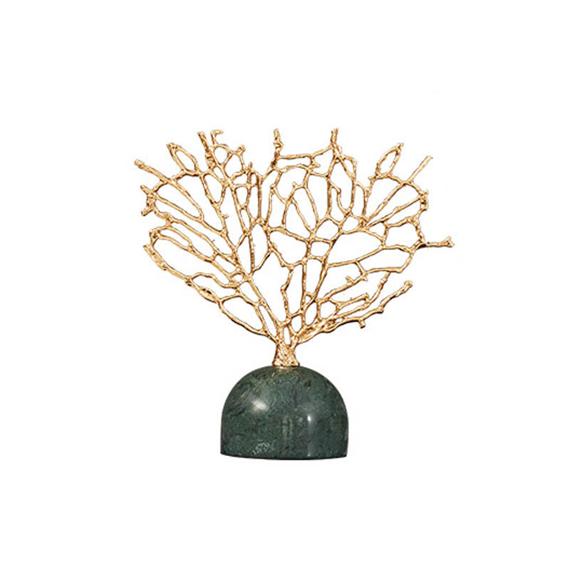 Golden Coral Luxe Sculpture – Elegant Nordic Decor