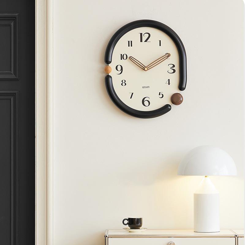 Artistic 'Time in a Twist' wall clock with a twisted frame design for a modern interior.