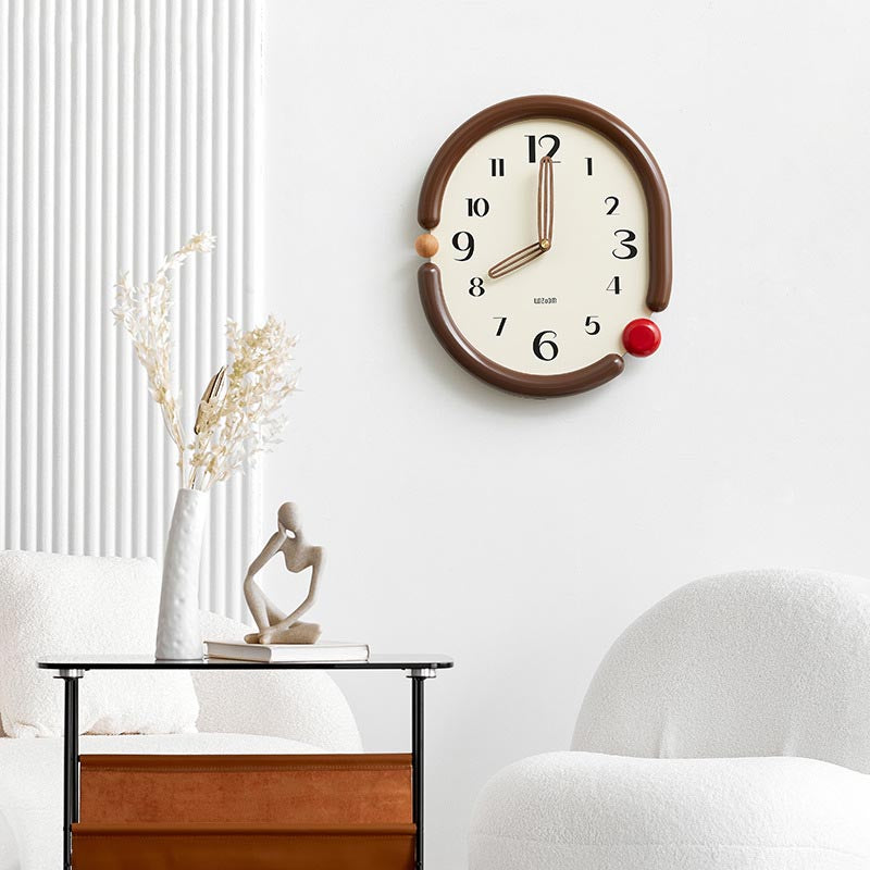 Artistic 'Time in a Twist' wall clock with a twisted frame design for a modern interior.