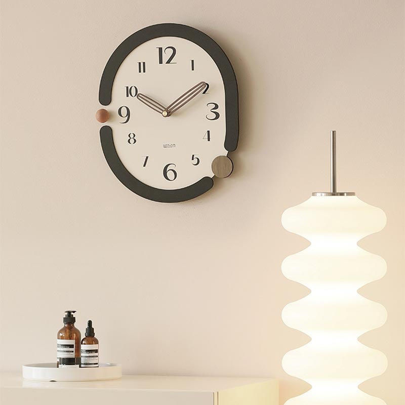 Artistic 'Time in a Twist' wall clock with a twisted frame design for a modern interior.