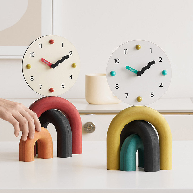 Arch of Time Clock - Modern Rainbow Desk Clock