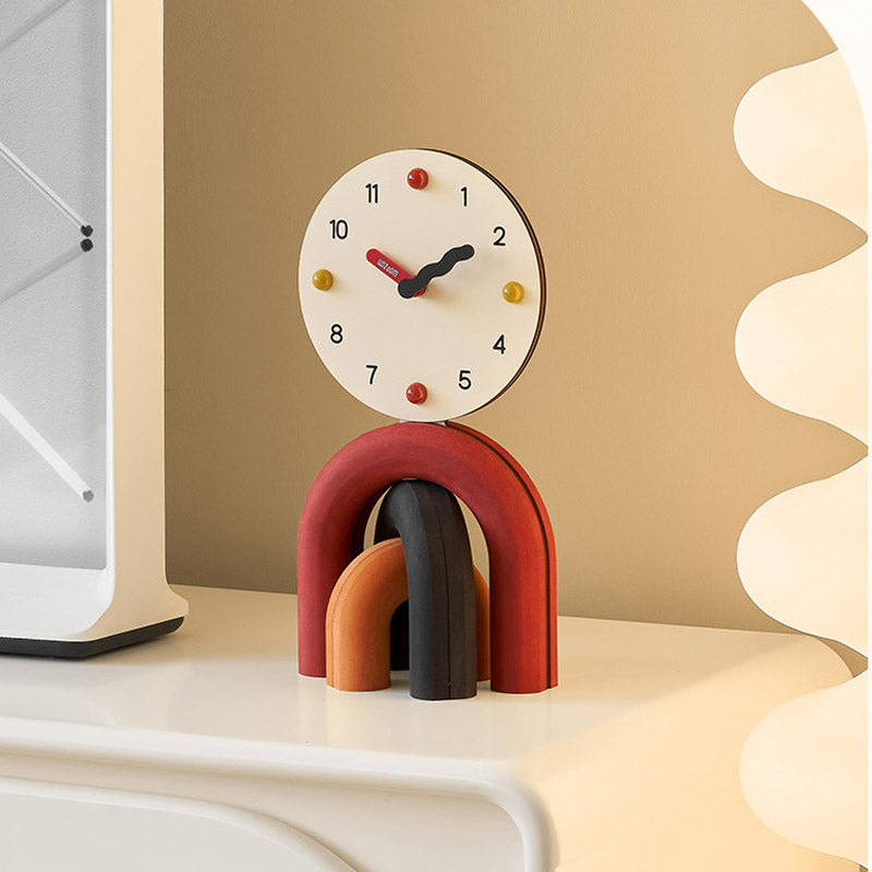 Arch of Time Clock - Modern Rainbow Desk Clock