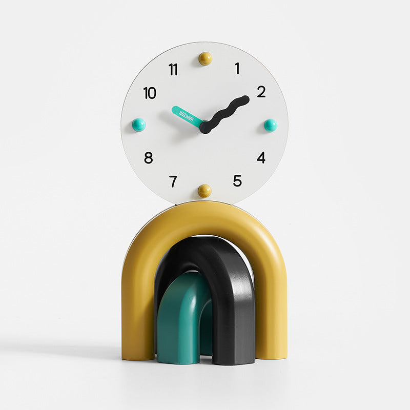 Arch of Time Clock - Modern Rainbow Desk Clock