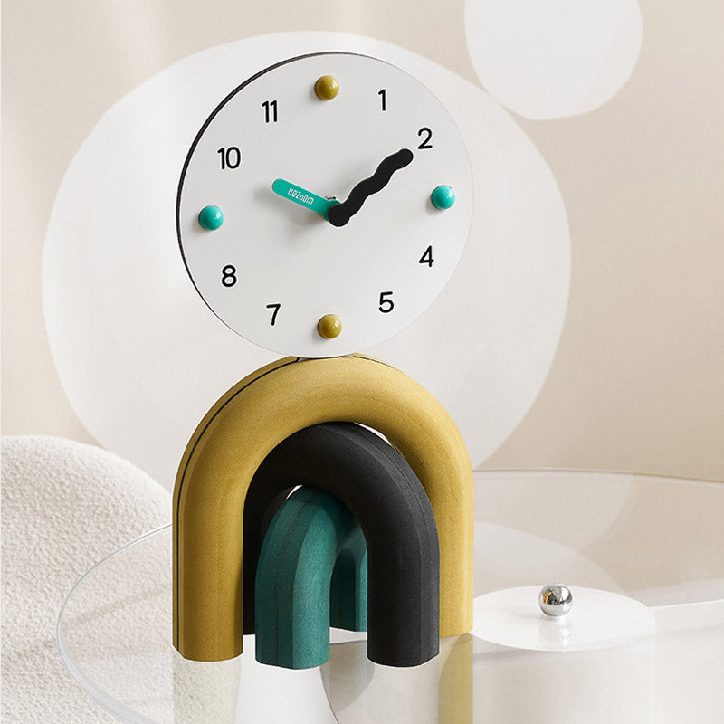 Arch of Time Clock - Modern Rainbow Desk Clock