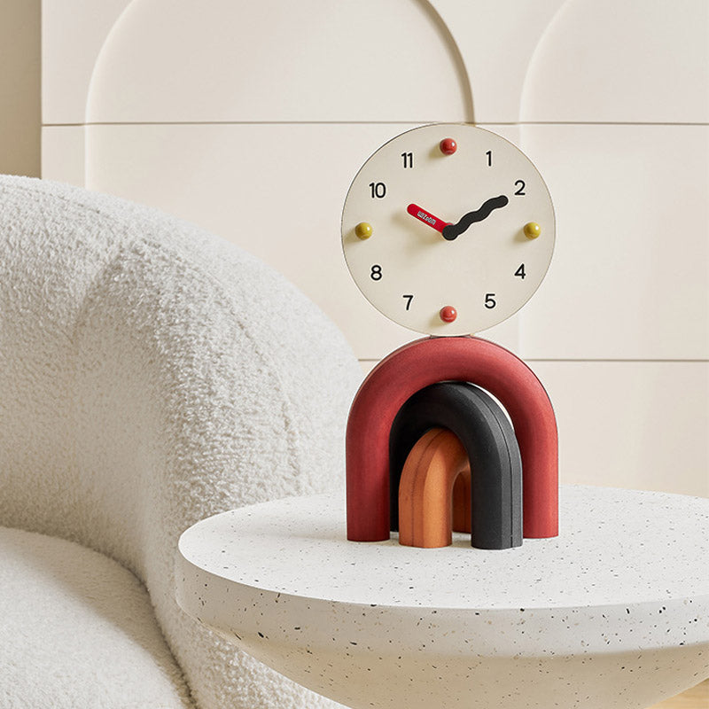 Arch of Time Clock - Modern Rainbow Desk Clock