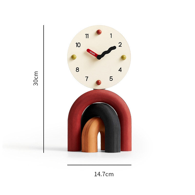Arch of Time Clock - Modern Rainbow Desk Clock