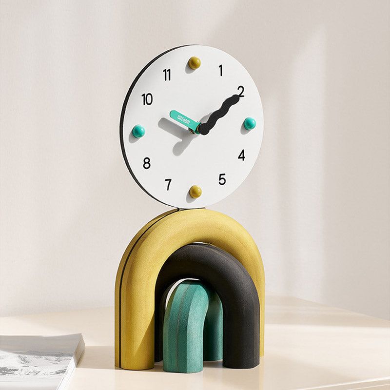 Arch of Time Clock - Modern Rainbow Desk Clock