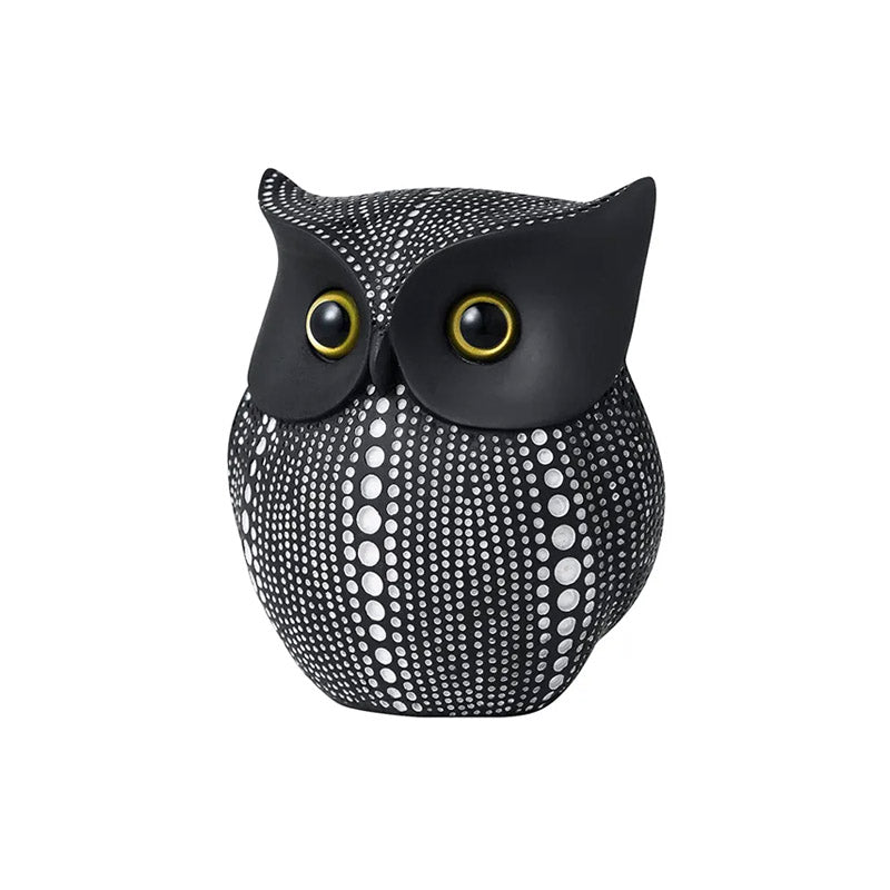 Chubby Spotted Owl Figurine in Premium-Quality Resin - Luxus Heim