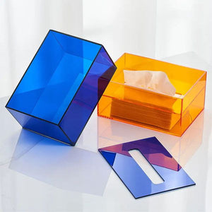 Colorful and Transparent Acrylic Tissue Box in Thickened Design