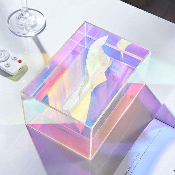 Colorful and Transparent Acrylic Tissue Box in Thickened Design