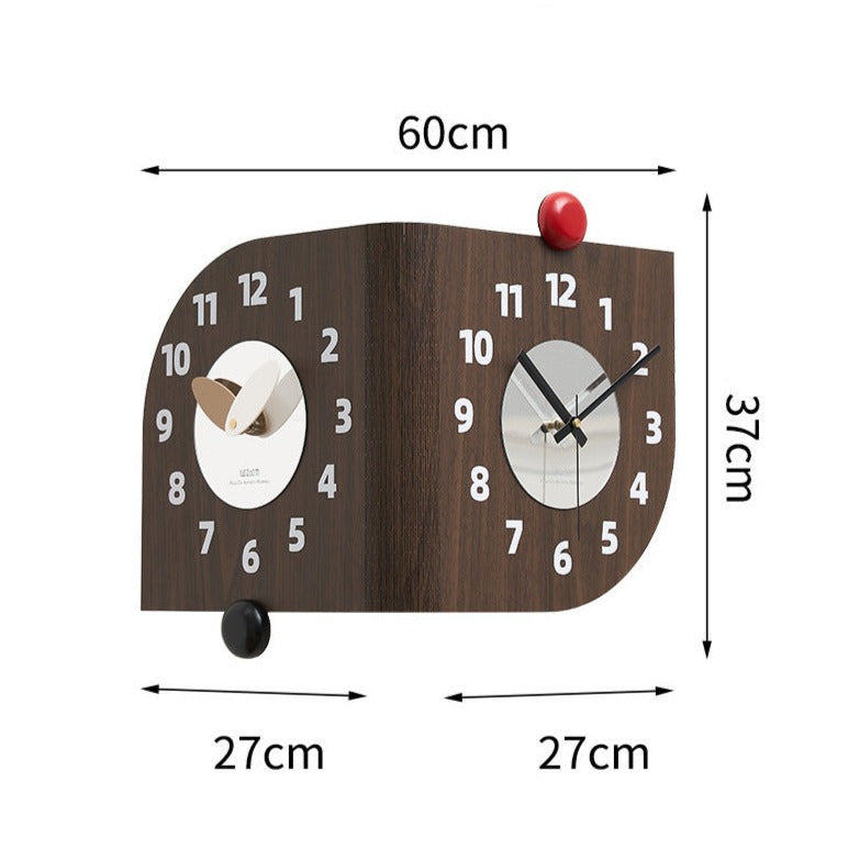 Dual-Sided Modern Wall Clock – Stylish Corner Design for Dual Time Zones