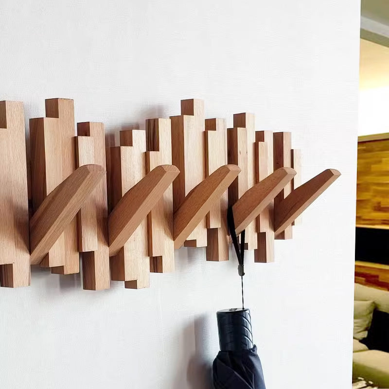 Farmhouse Wooden Wall Mounted Coat Rack By Luxus Heim