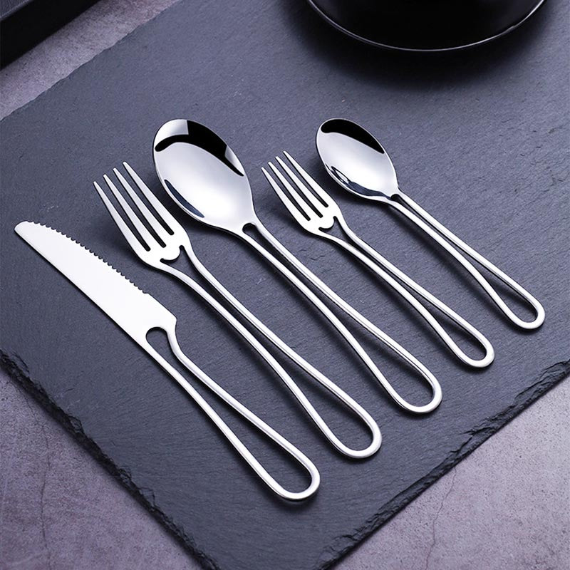 A variety of Sleek Hollow Cutlery Sets displayed, featuring elegant design and mirror-polished finish