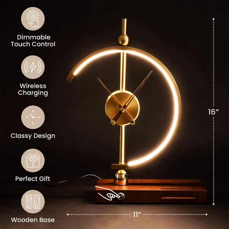 Khons Clock Lamp with Wireless Charging Feature - Luxus Heim