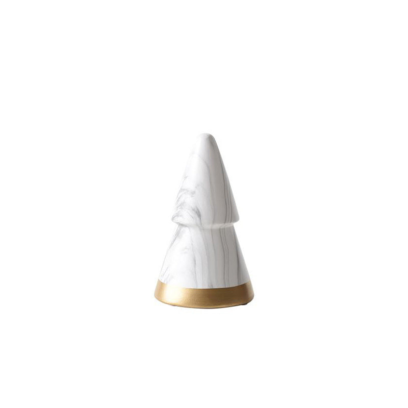 Luxury Christmas Tree Ornament with Fine Ceramic and Golden Base - Luxus Heim