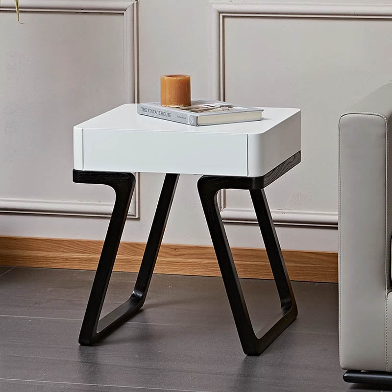 Modern Blank Sides End Table with Storage Drawer in Manufactured Wood - Luxus Heim