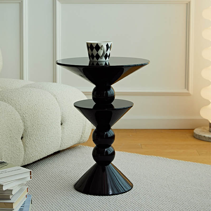 Modern Geometric Sculpture Side Table – Artistic Accent Table for Contemporary Living Spaces