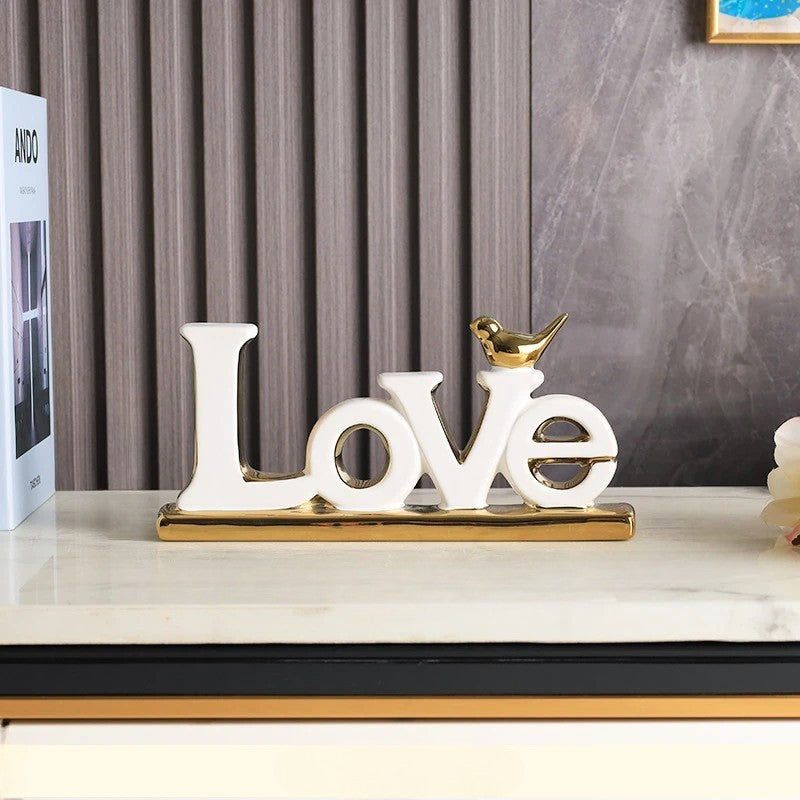 Modern Minimalist Love &amp; Home Decorative Figurine – Stylish Gift for Housewarming &amp; Wedding Decor