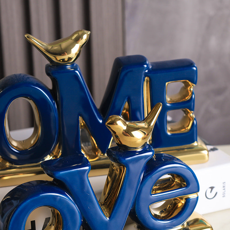 Modern Minimalist Love & Home Decorative Figurine – Stylish Gift for Housewarming & Wedding Decor