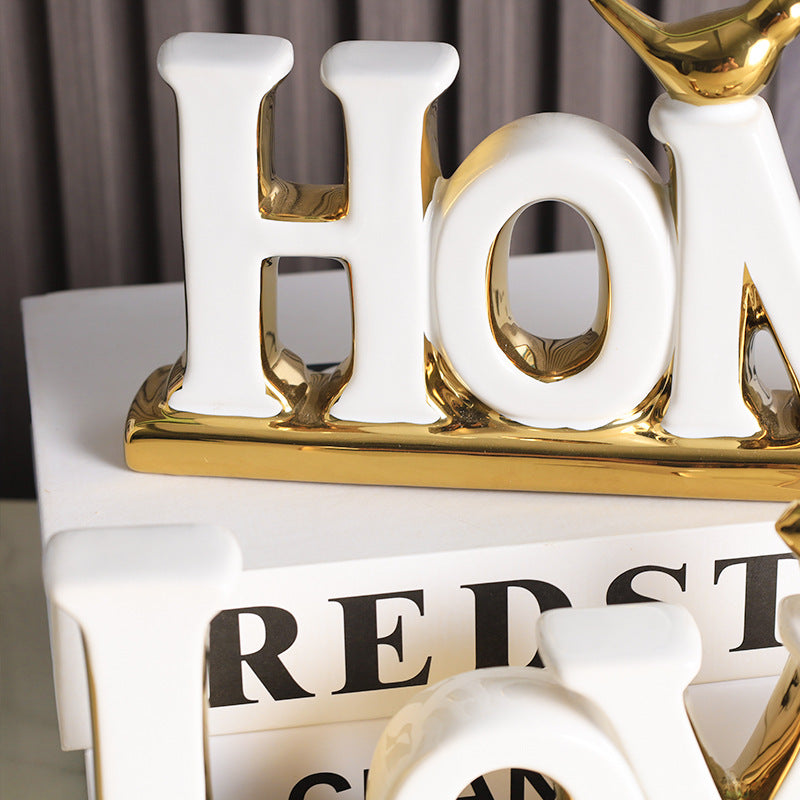 Modern Minimalist Love & Home Decorative Figurine – Stylish Gift for Housewarming & Wedding Decor