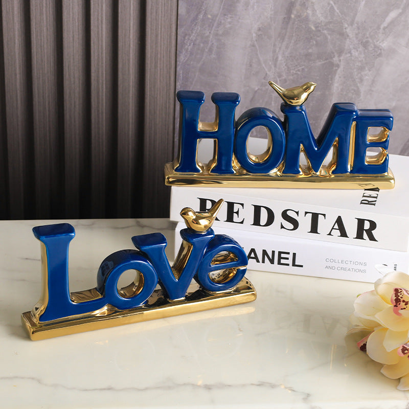 Modern Minimalist Love & Home Decorative Figurine – Stylish Gift for Housewarming & Wedding Decor