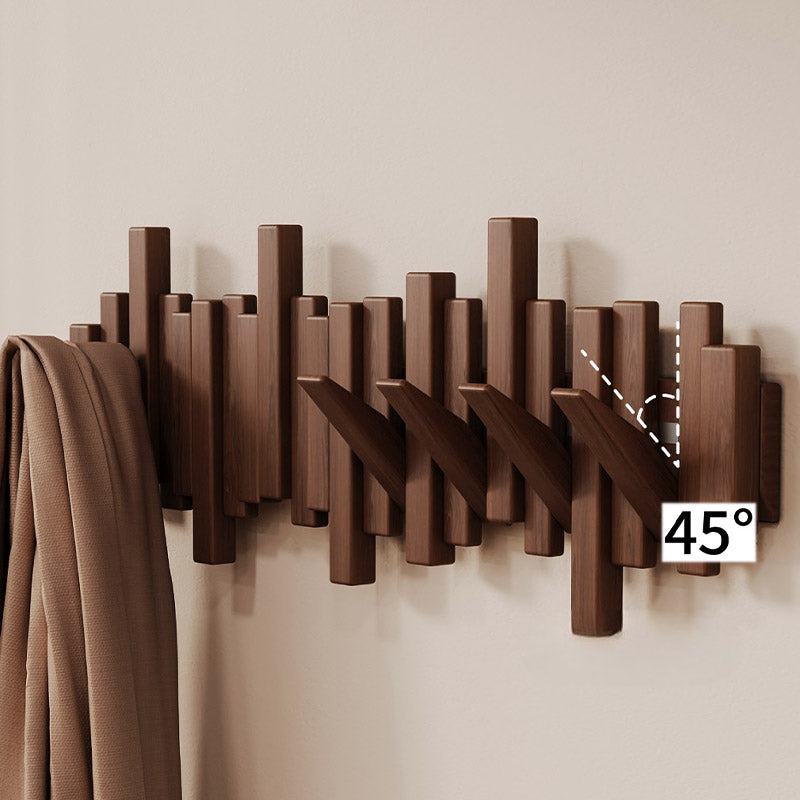 Piano Key Solid Wood Wall Hooks – Modern Decorative Coat Rack with Foldable Hooks